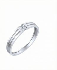 18K Gold & Diamond Solitaire Band Ring For Men KSK258