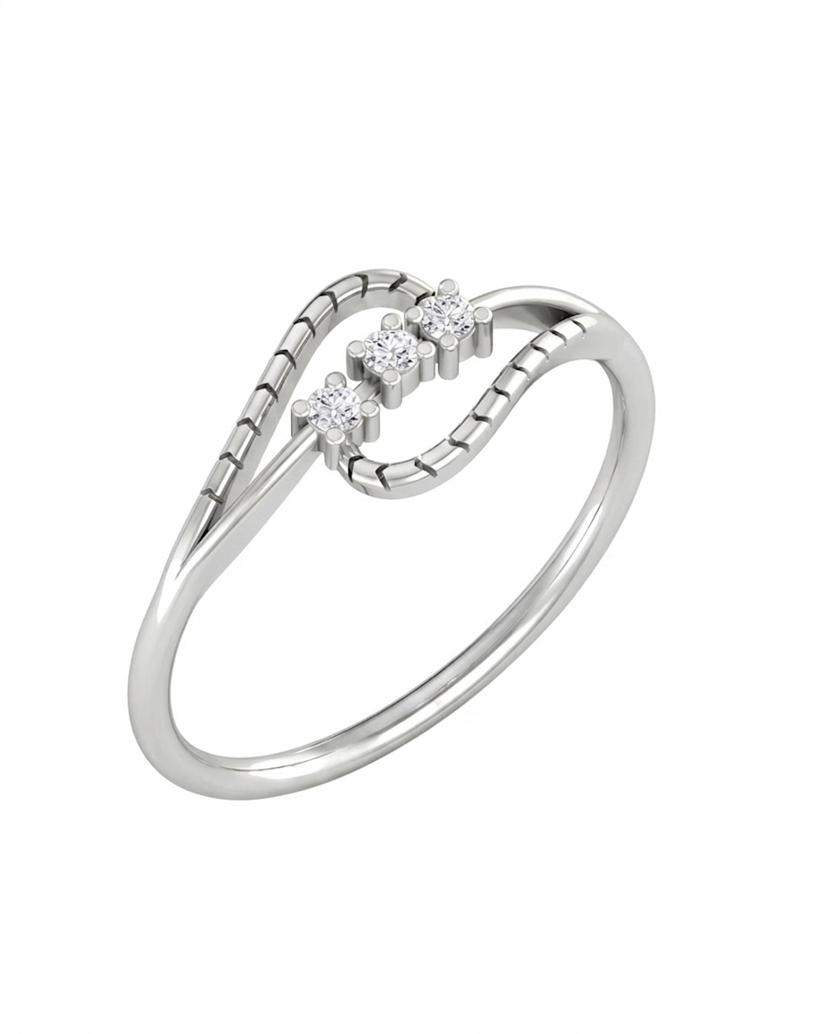Gold & Diamond Lightweight Ring For Women KRB10103