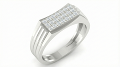 18K Gold & Diamond Band Ring For Men KRA60298