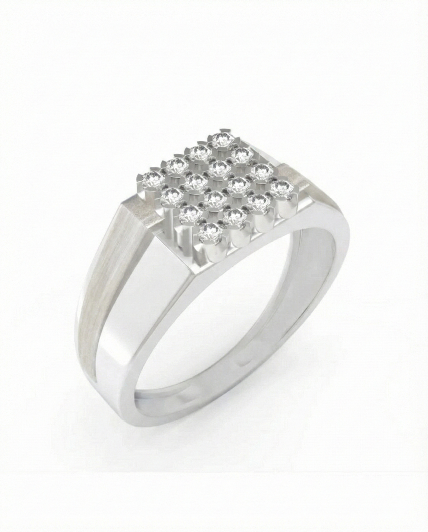 Gold & Diamond Square Ring For Men KRC20242