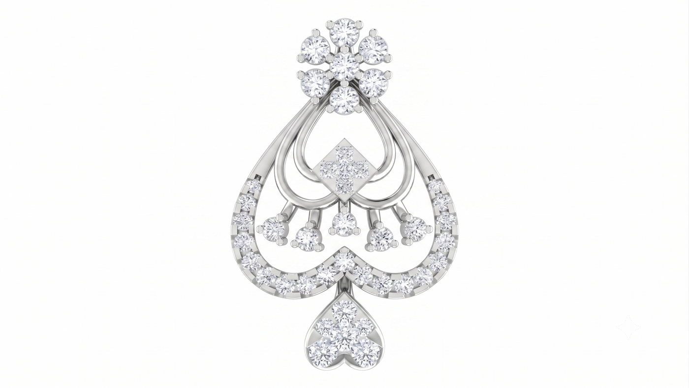 Classic Gold & Diamond Floral Pendant Set KRC40742