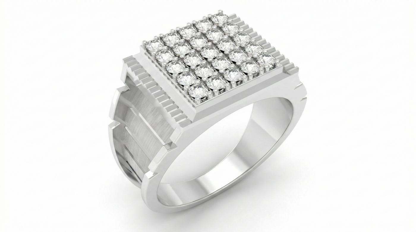 Gold & Diamond Engagement Ring For Men KRC20232