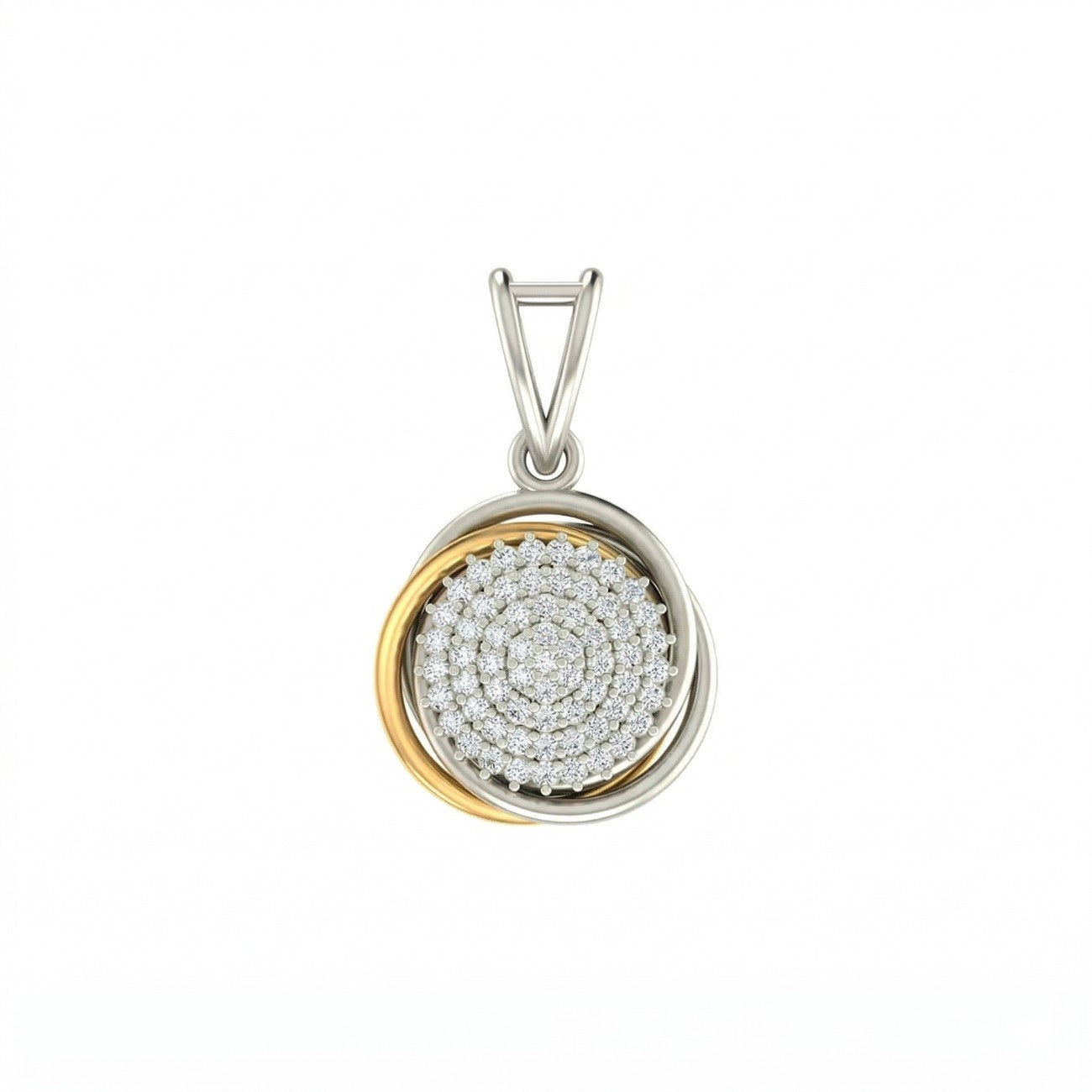 Graceful floral-inspired pendant accented with dazzling diamonds.