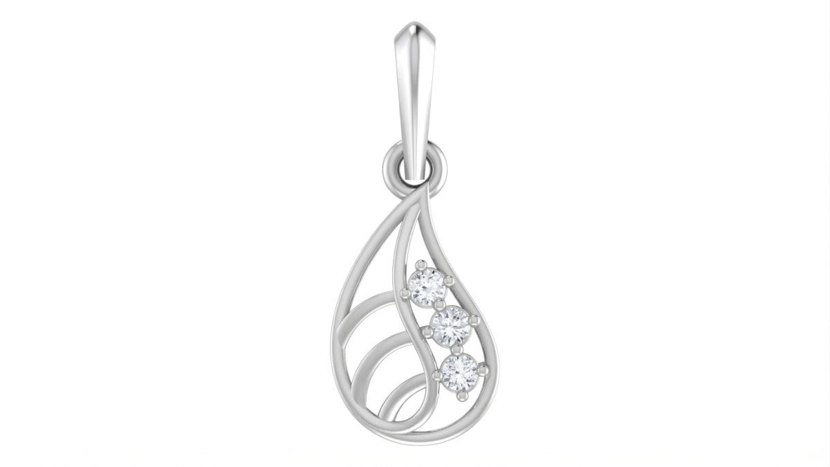 white Gold and diamond pendant for women