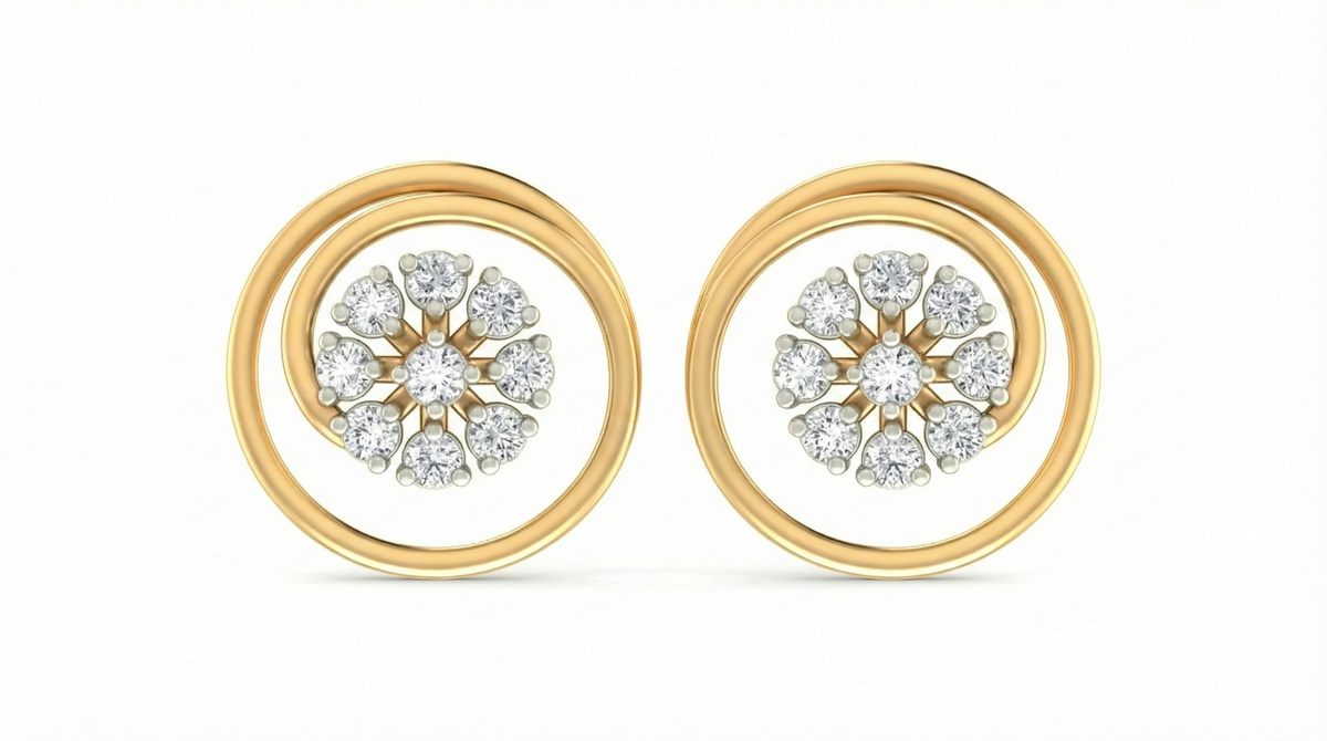 18K Gold & Diamond Women Stud Earring KRA40154E