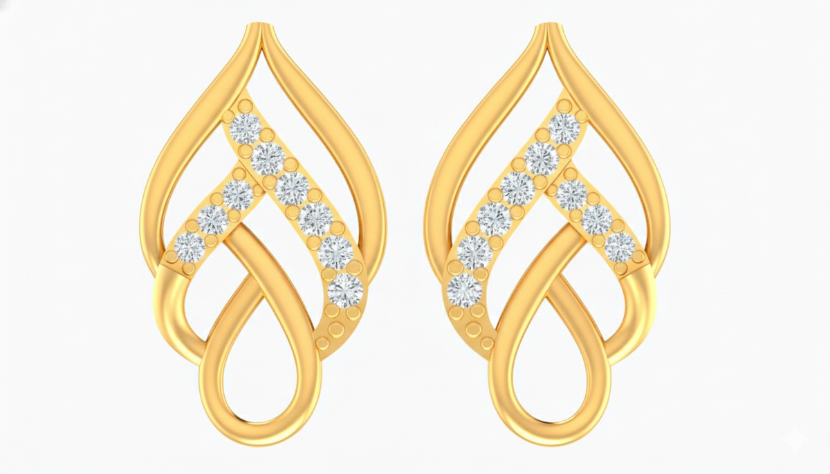 18K Gold & Diamond Women Stud Earring KRA40132E