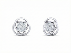 18K Gold & Diamond Solitaire Women Earring KFK30067
