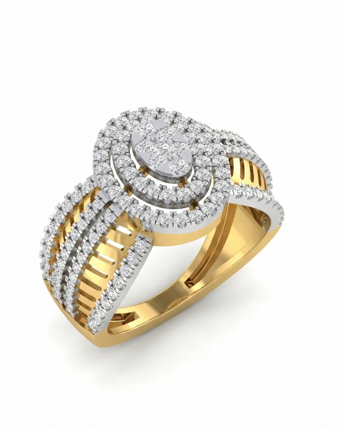 महिलाओं के लिए 18K सोने और हीरे की कॉकटेल अंगूठी KRA10023