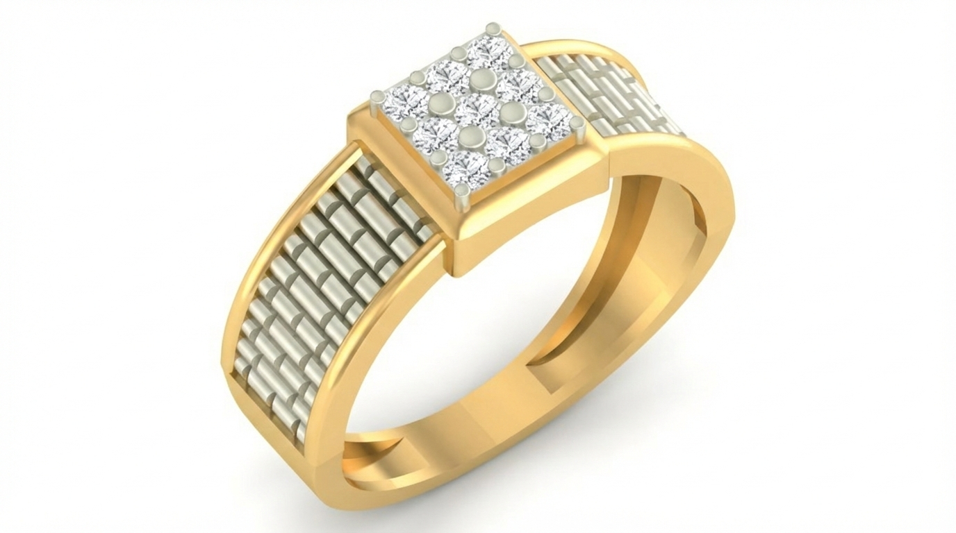 Gold & Diamond Engagement Ring For Men KRC20102