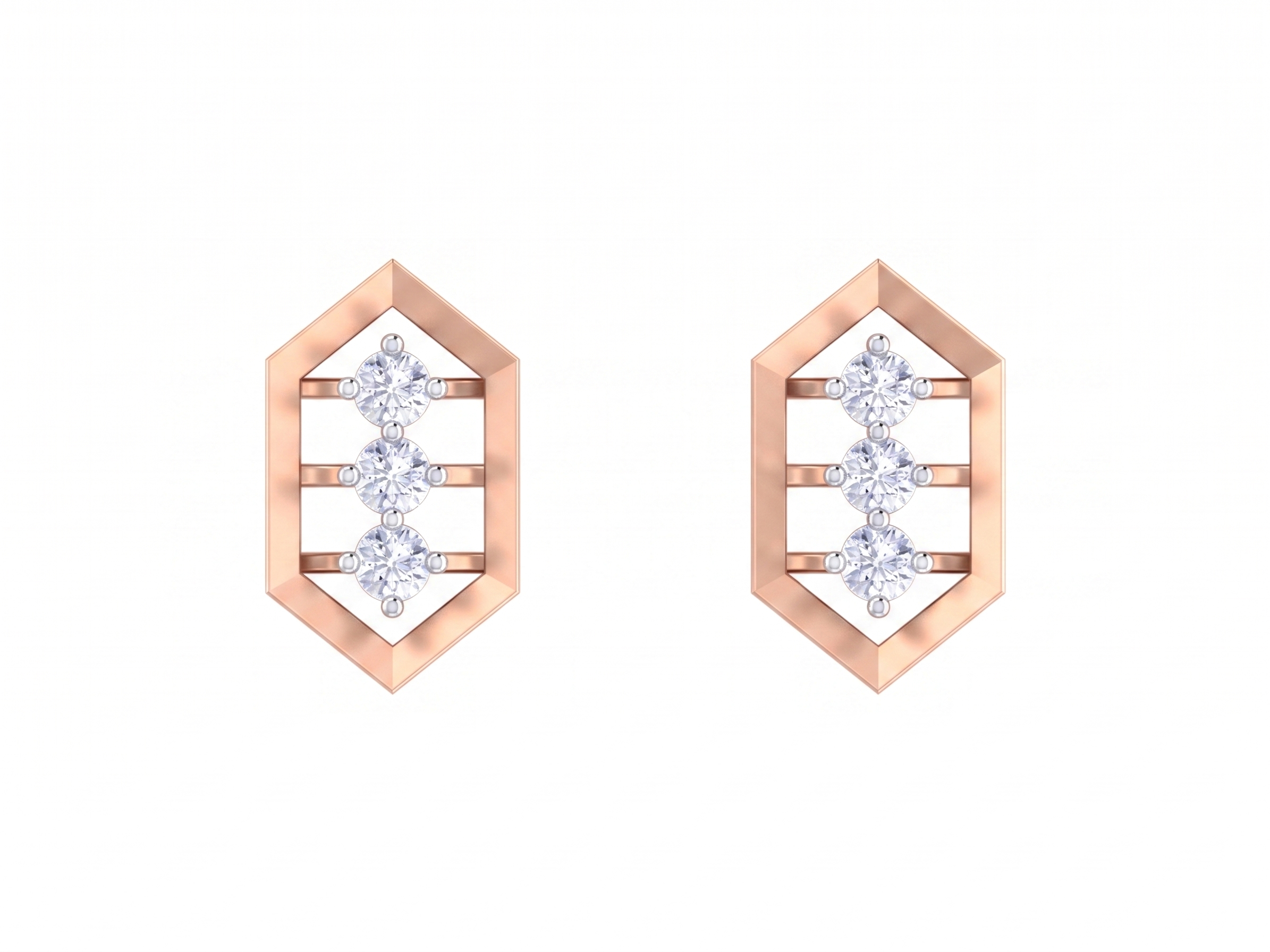 Rose Gold Diamond Earring | under 40k 