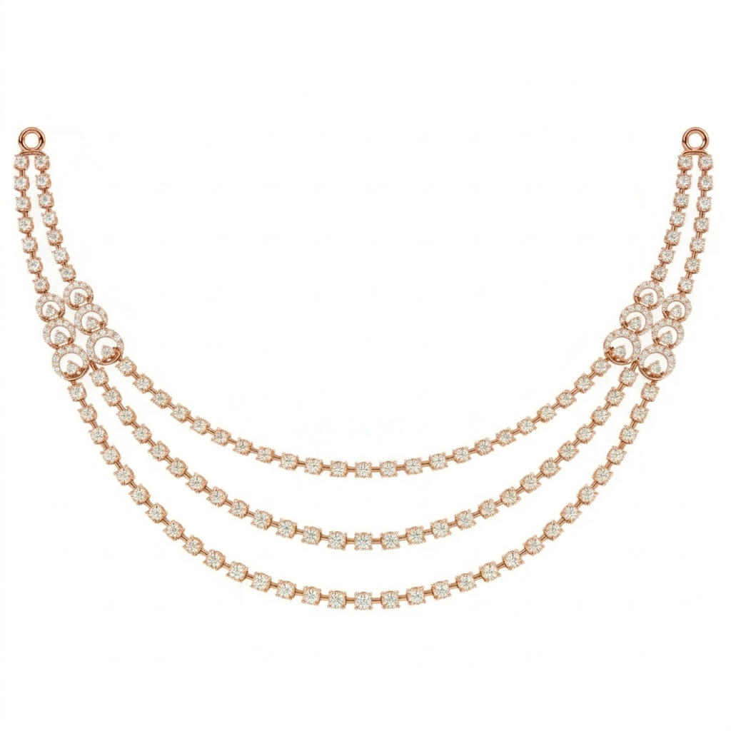 14K Gold & Diamond Choker Necklace Set KRH44049N