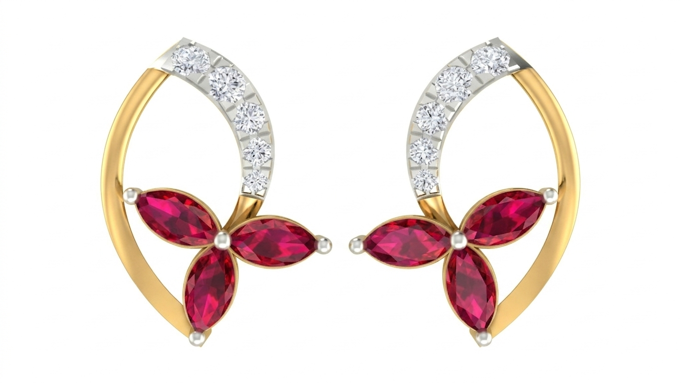 Yellow Gold Diamond Earring | under 40k 