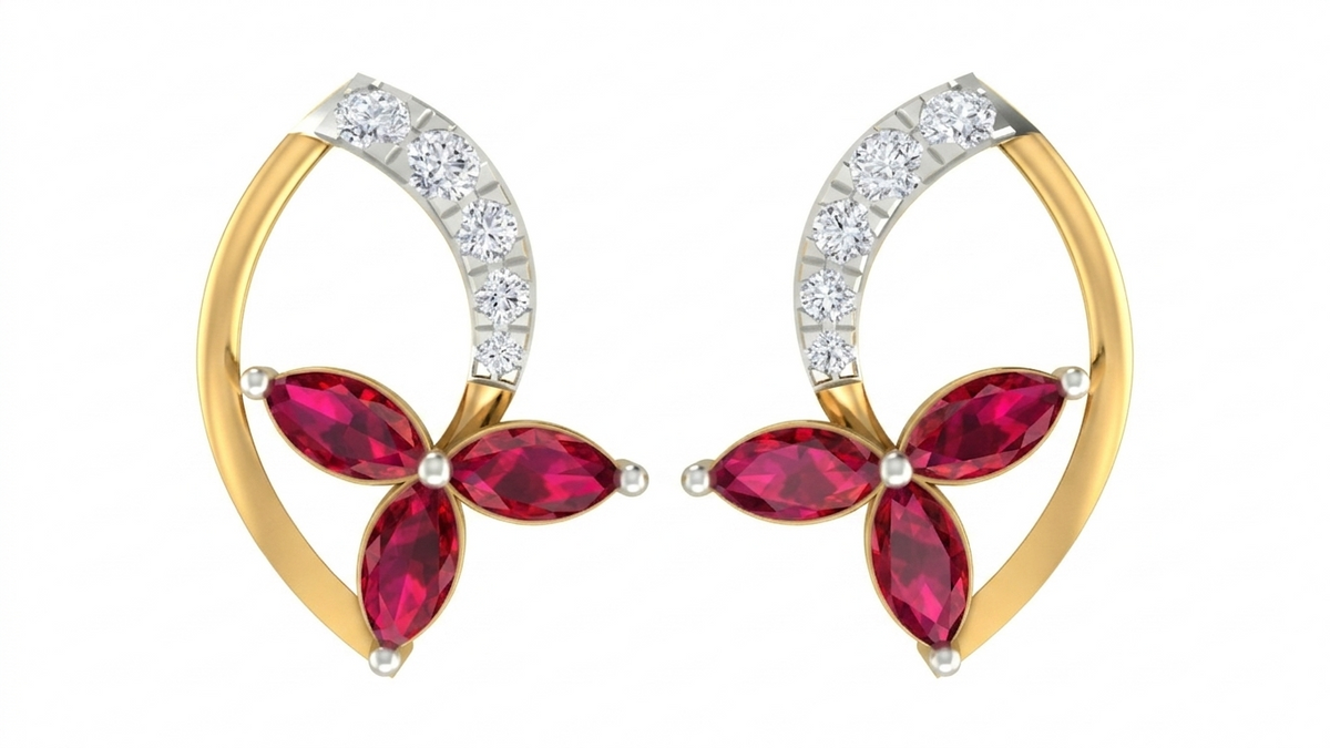 Yellow Gold Diamond Earring | under 40k 