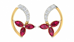 Yellow Gold Diamond Earring | under 40k 