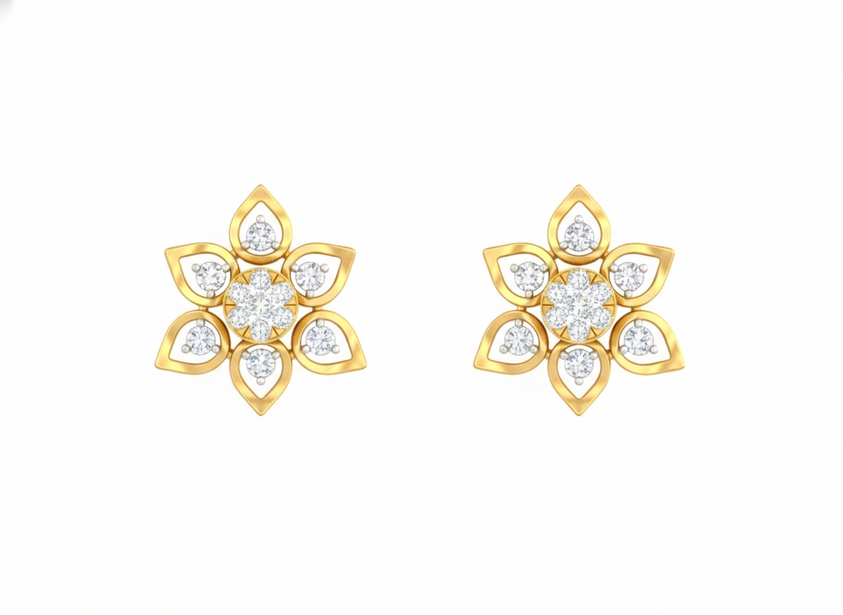 18K Gold & Diamond Women Stud Earring KRK40201E