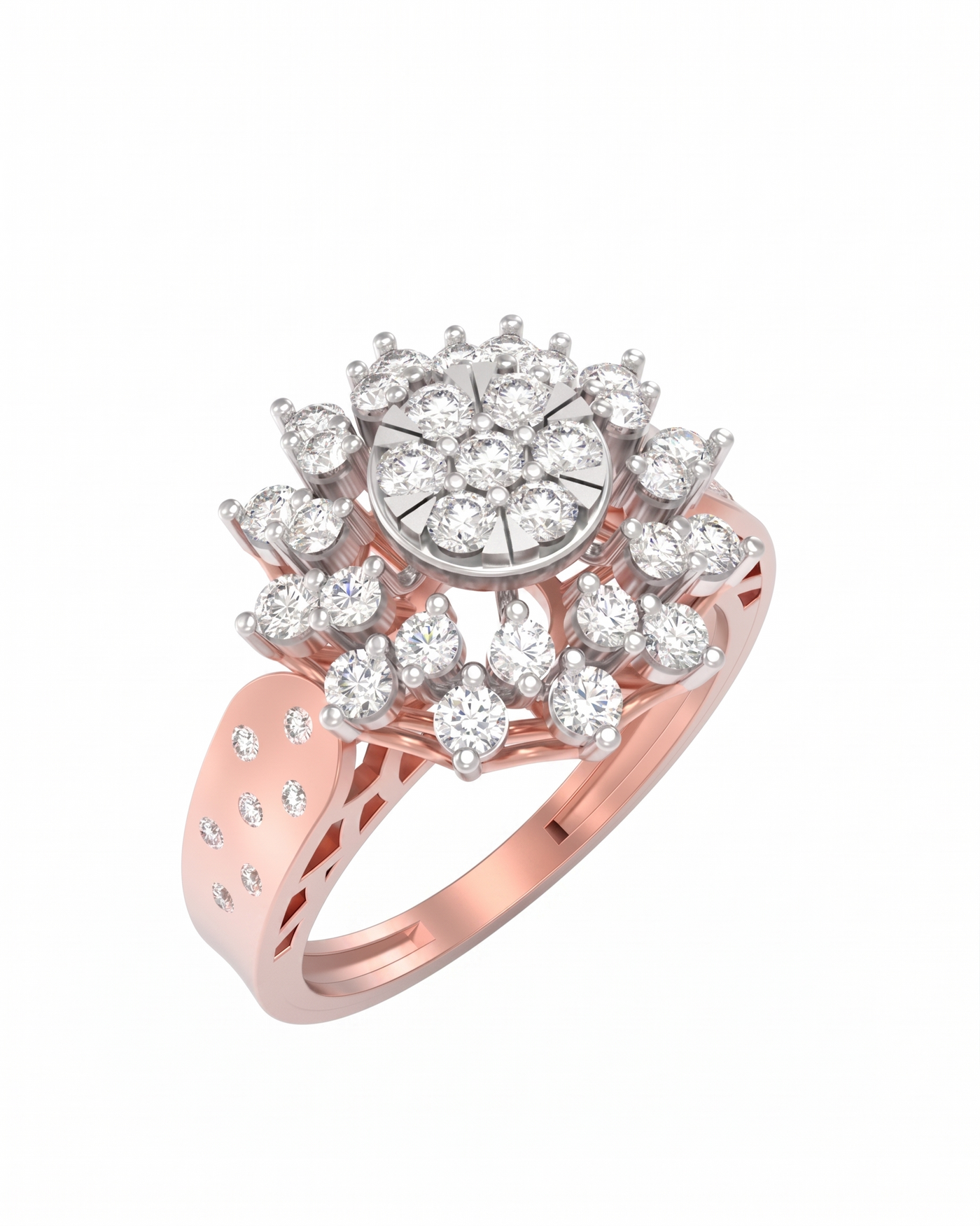 Gold & Diamond Cocktail Ring For Women KRC10891