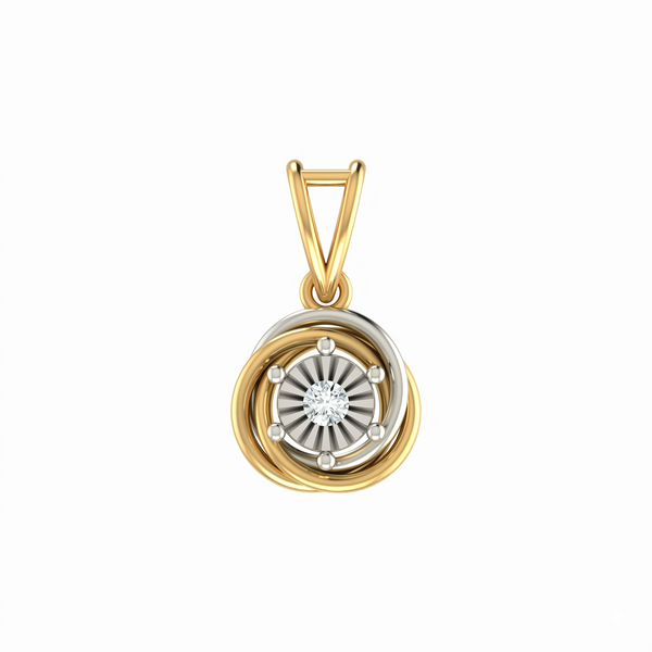 Gold & Diamond Round-Shaped Pendant KRC40604