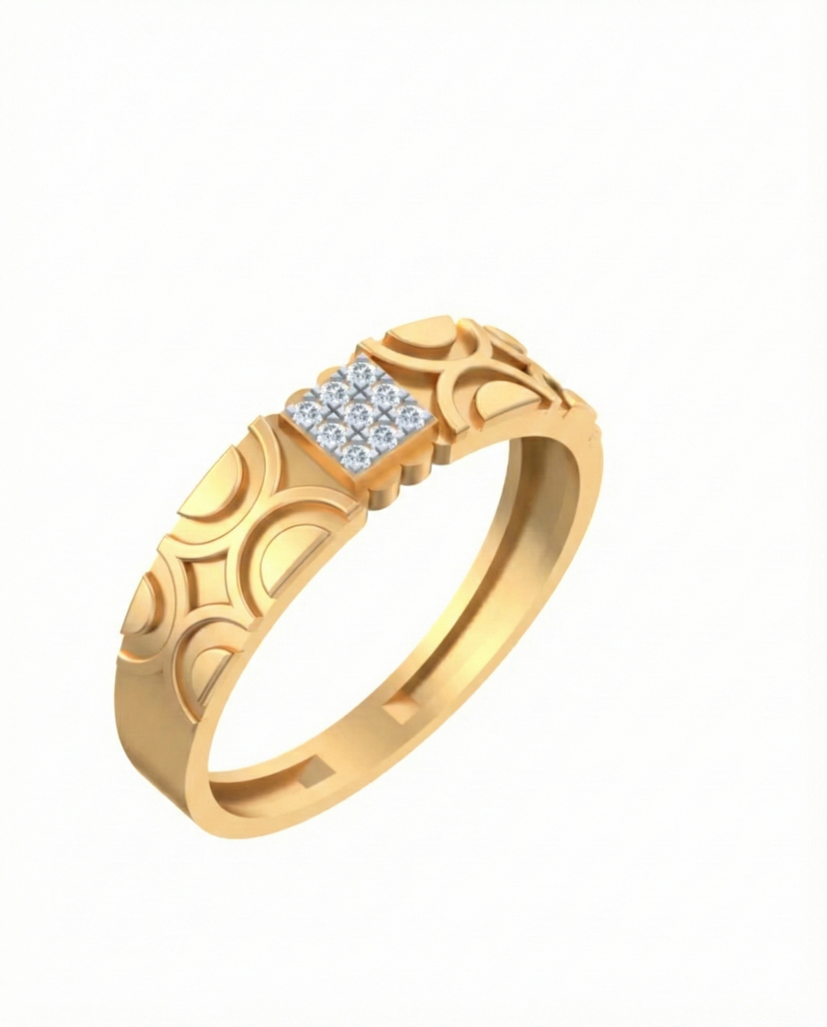 18K Gold & Diamond Band Ring For Men KSK271