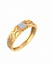 18K Gold & Diamond Band Ring For Men KSK271