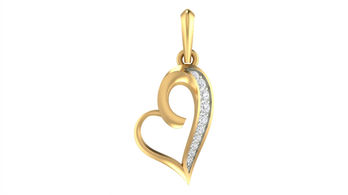 18K Gold & Diamond Heart Pendant Set KRA40144P