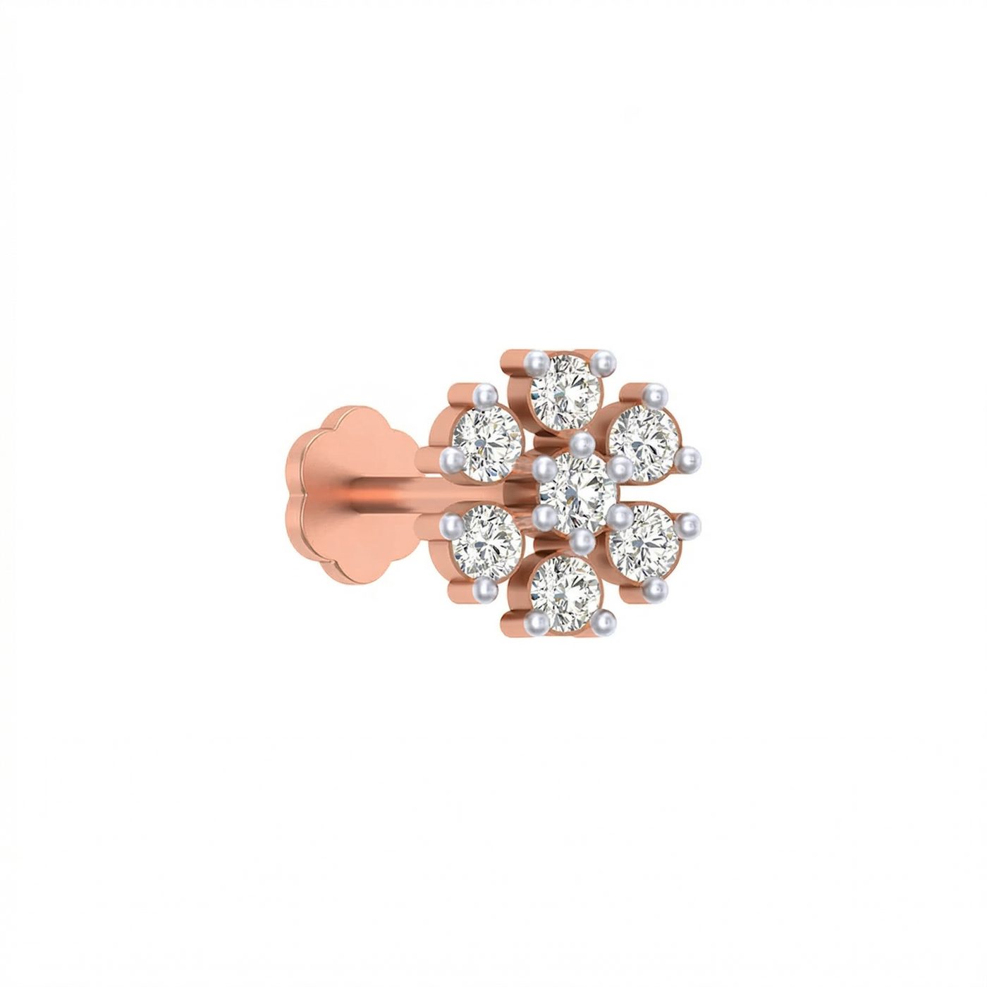 Gold & Diamond Stud Nose Pin KRB80004
