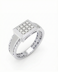 18K Gold & Diamond Engagement Ring For Men KRC60124