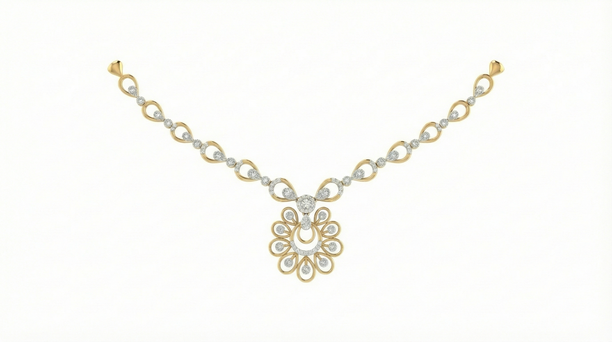 14K Gold & Diamond Dailywear Necklace Set KRB44109N-A