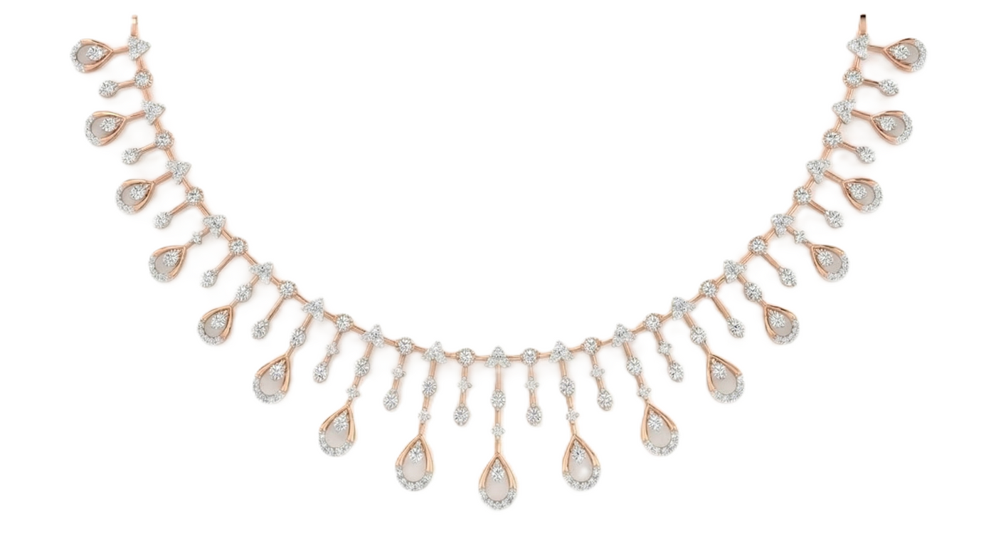 14K Gold & Diamond Choker Necklace Set KRB44088N-A