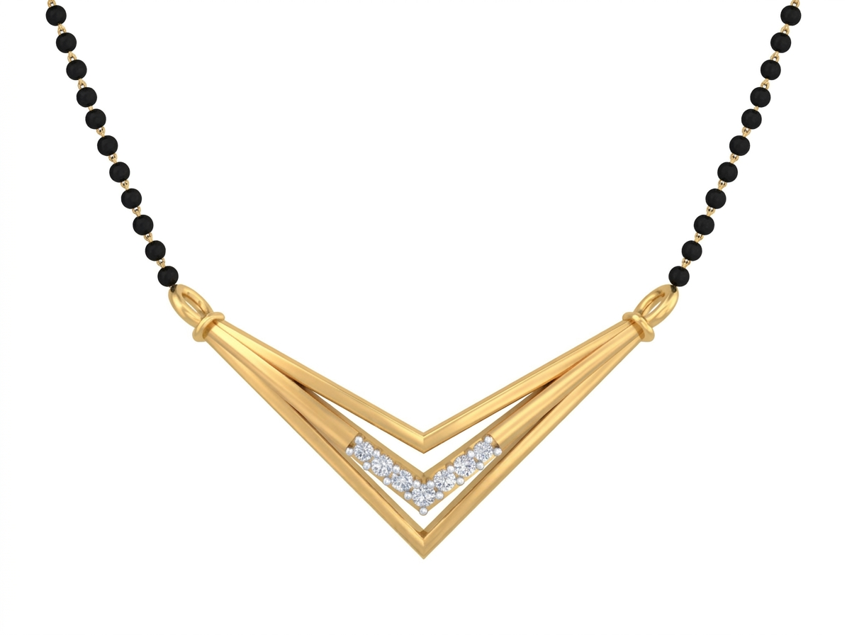 Gold & Diamond Modern Mangalsutra For Women KRC50041