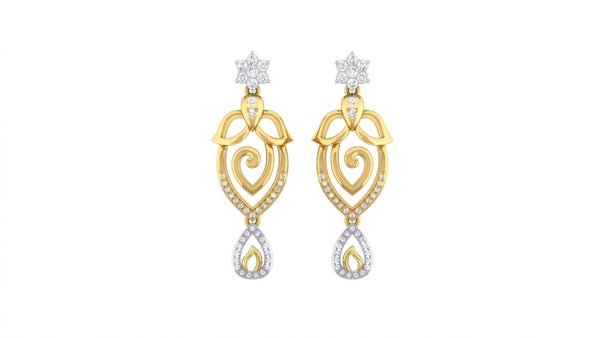 Gold & Diamond Women Dangler Earring KRC60142E
