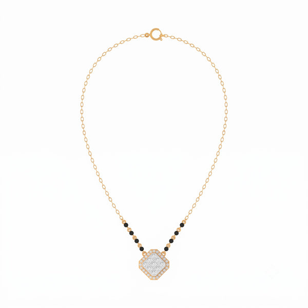 Gold & Diamond Square-shaped Mangalsutra | KRC50189 | Kesav Diamond