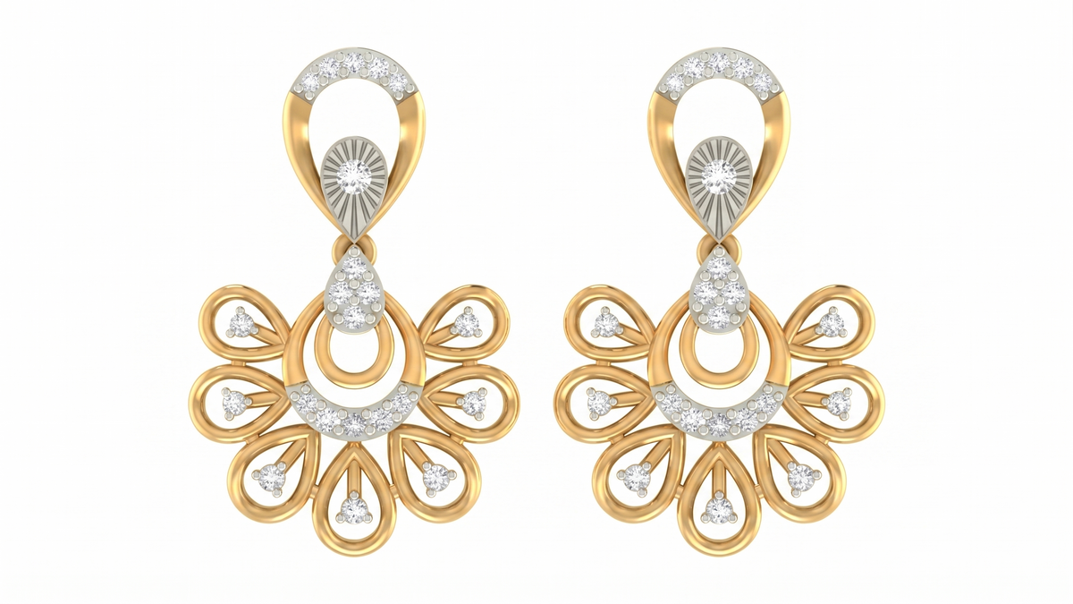 Yellow Gold Diamond Earring | under 40k 