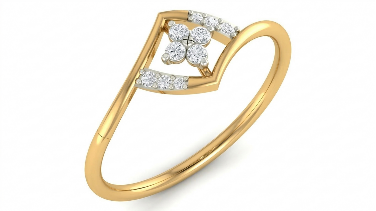 18K Gold & Diamond Dailywear Ring For Women KRB10153-A