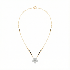 18K Gold & Diamond Beaded Mangalsutra For Women KRE90103