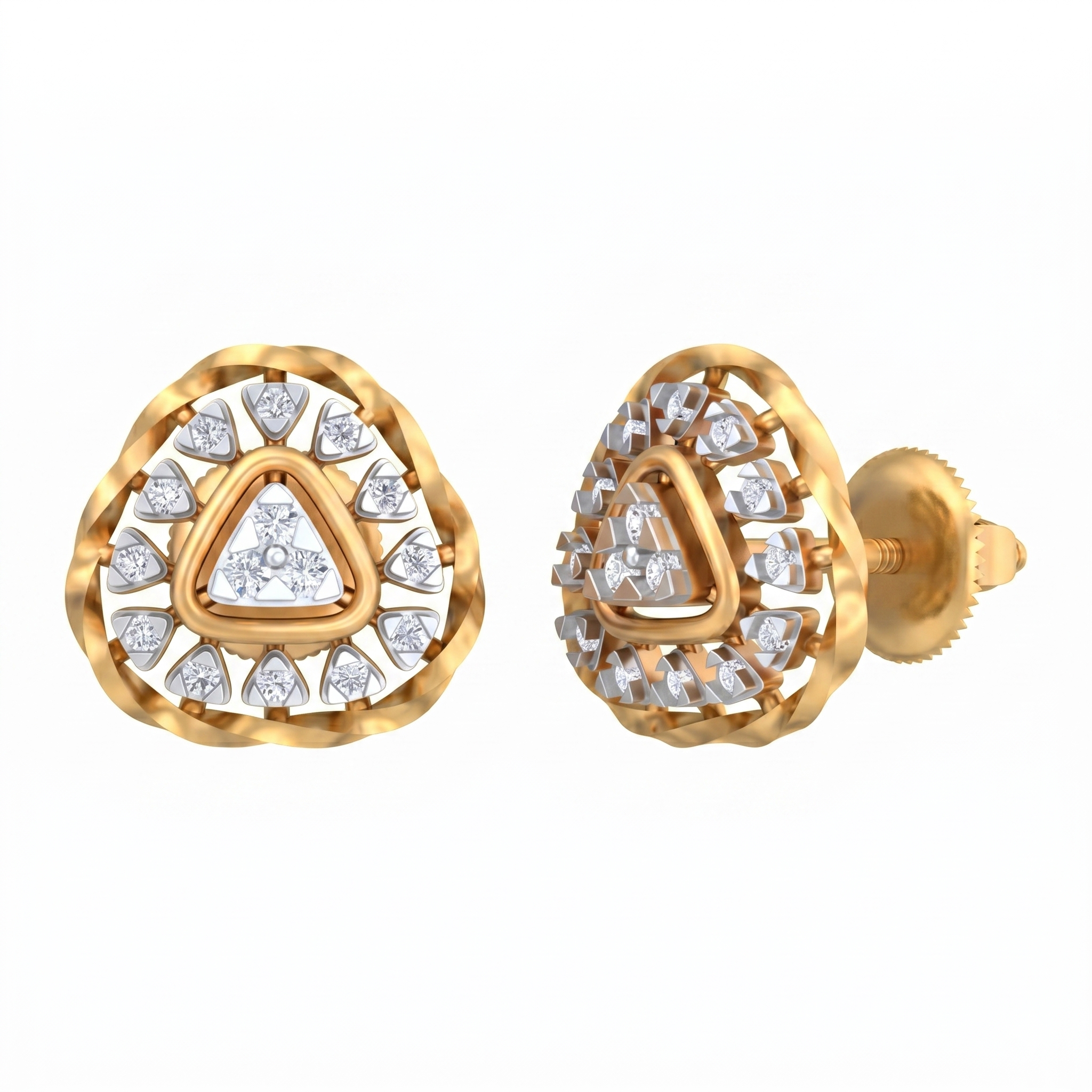Yellow Gold Diamond Earring | under 40k 