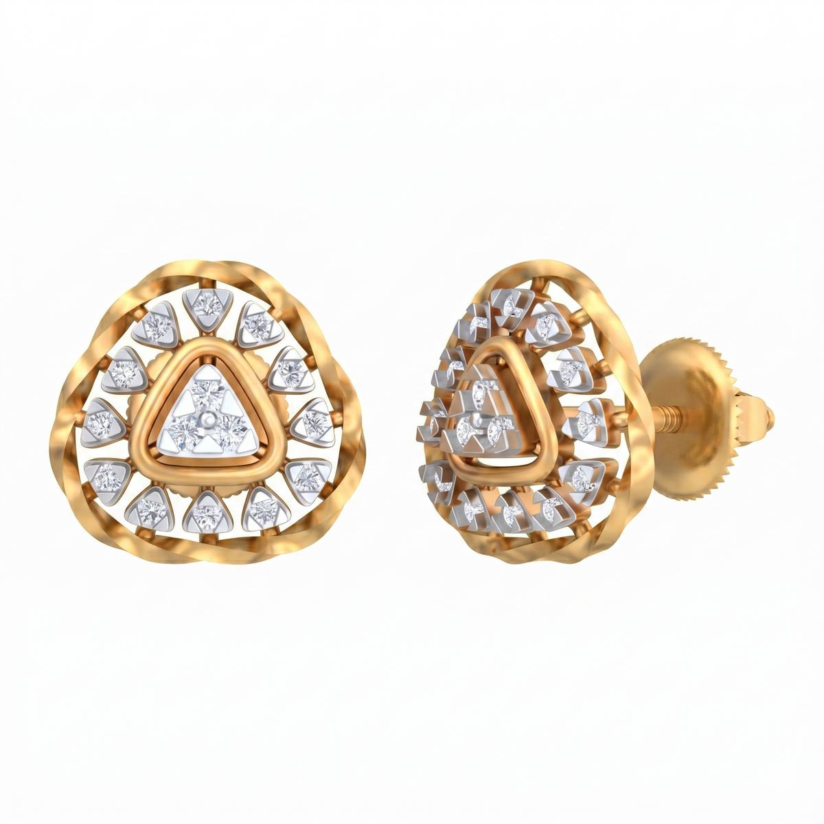 Yellow Gold Diamond Earring | under 40k 