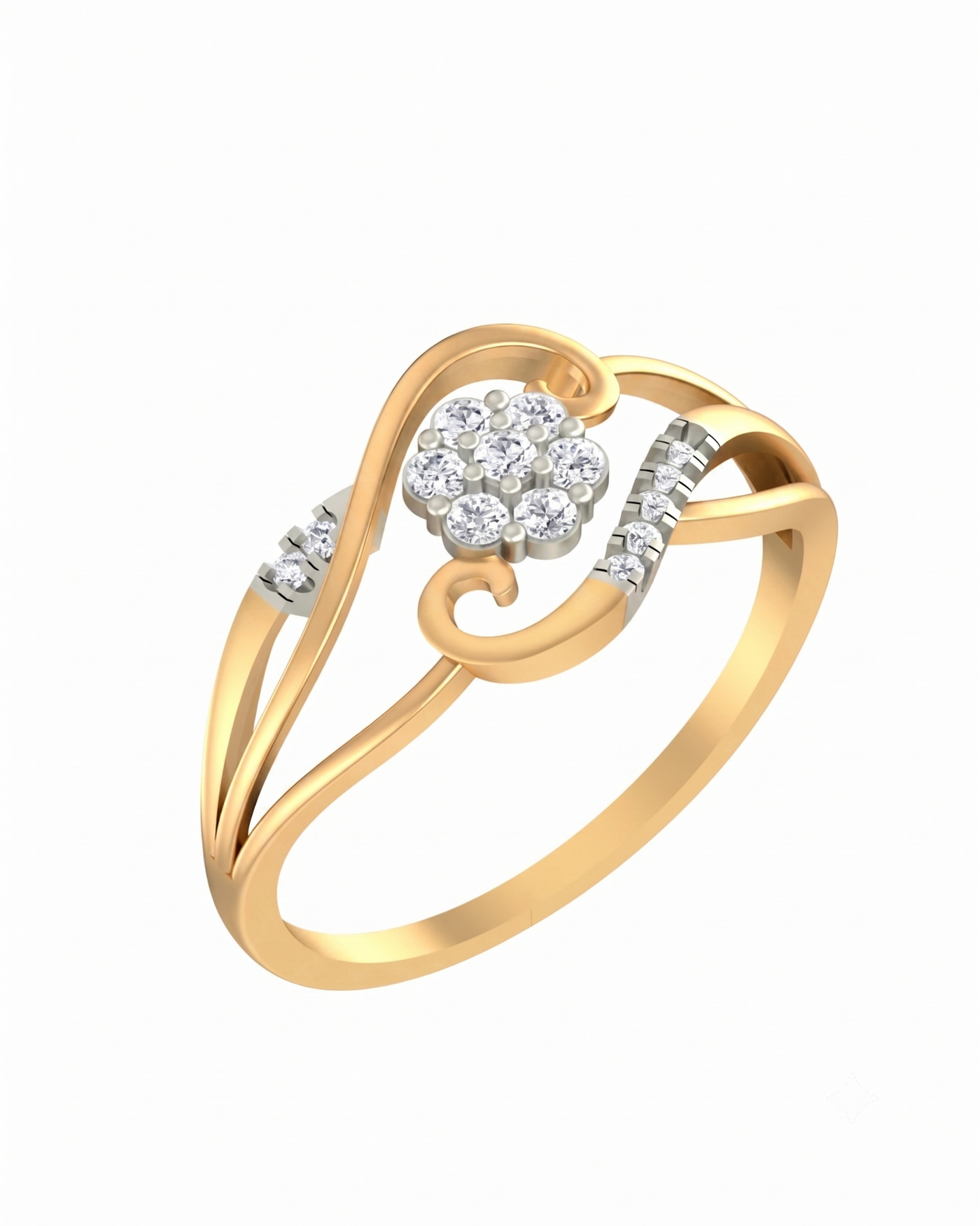 Gold & Diamond Ring For Women KRC10302