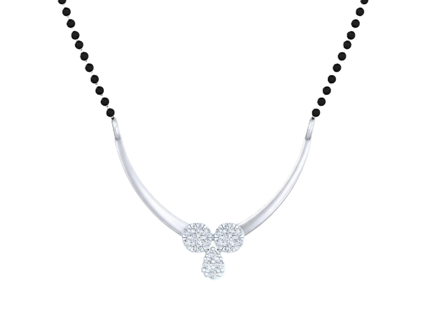 Gold & Diamond Modern Floral Mangalsutra For Women KRB50024