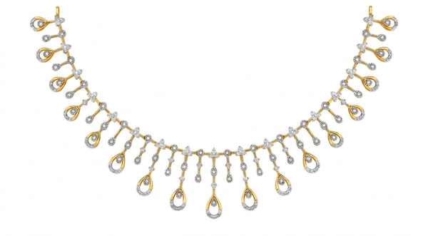 Gold & Diamond Teardrop Necklace Set KRC60146N