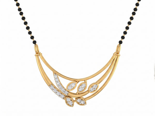 Gold & Diamond Floral Women Mangalsutra | KRB50025 | Kesav Diamond