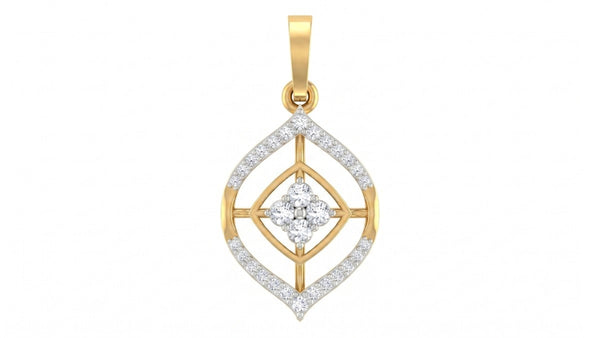 Gold & Diamond Floral Pendant Set KRC40708
