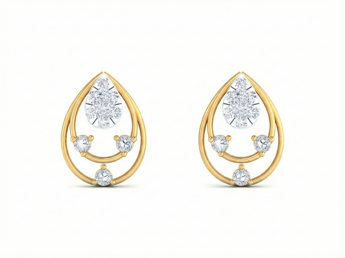 18K Gold & Diamond Women Stud Earring KRK40191E