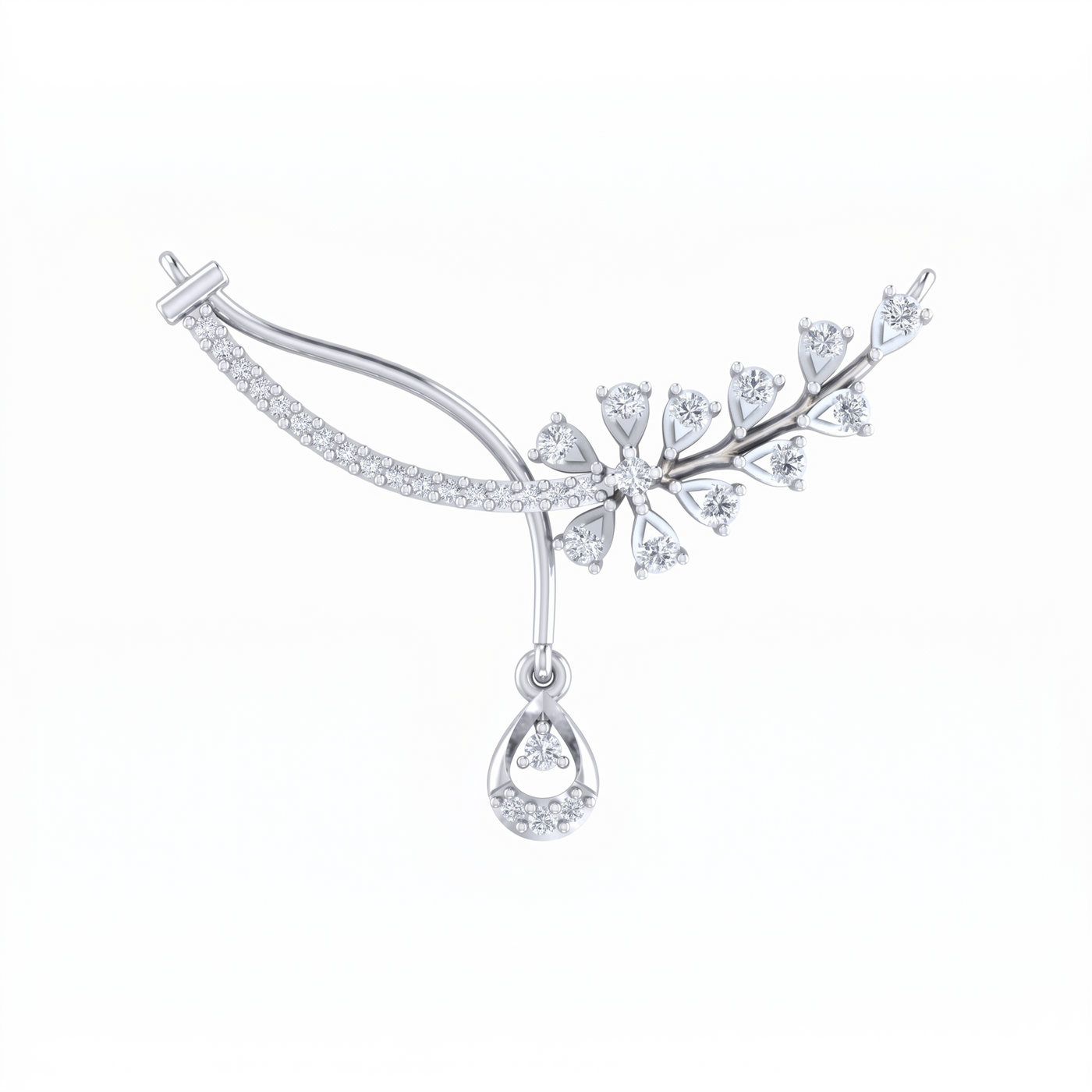 Gold & Diamond Floral Mangalsutra For Women KRC50093