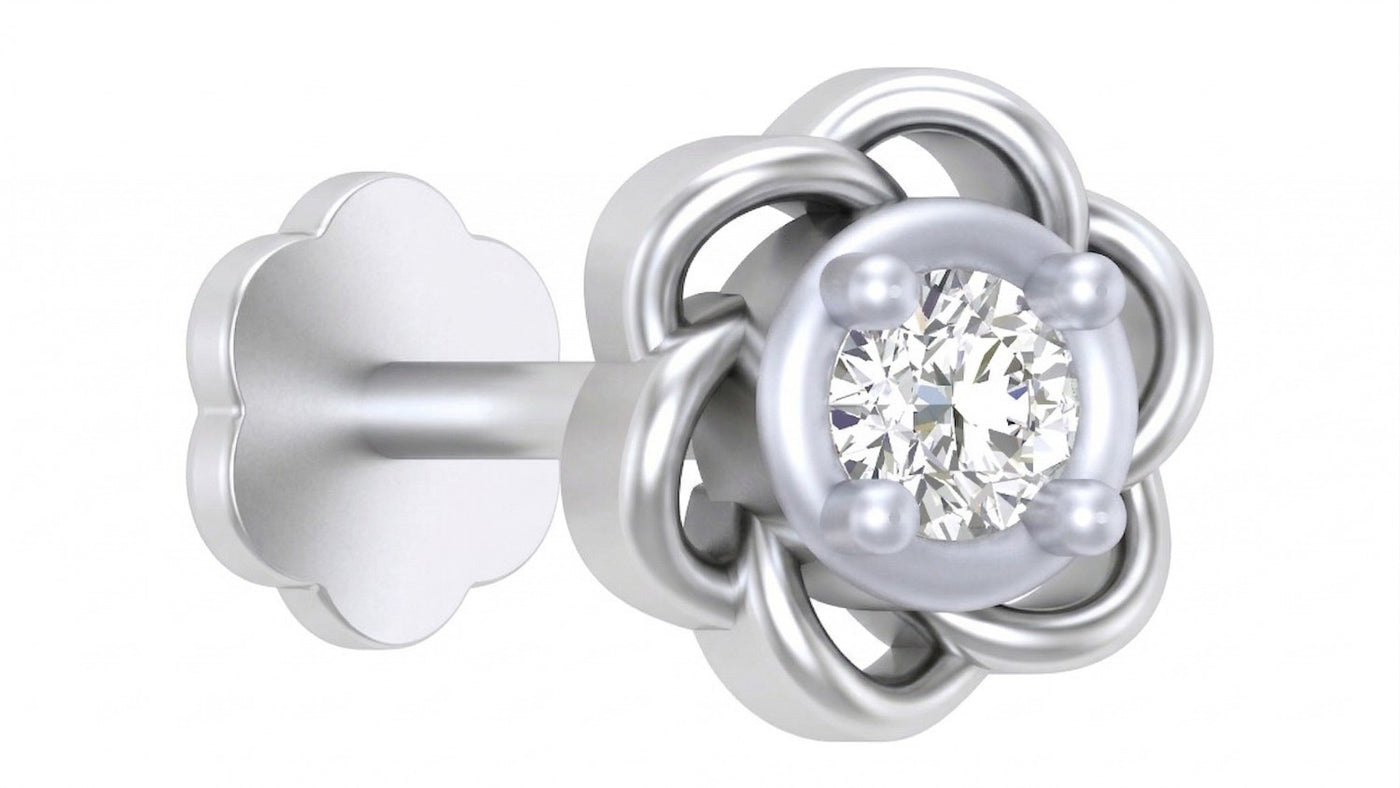 Gold & Diamond Stud Nose Pin KRC80150