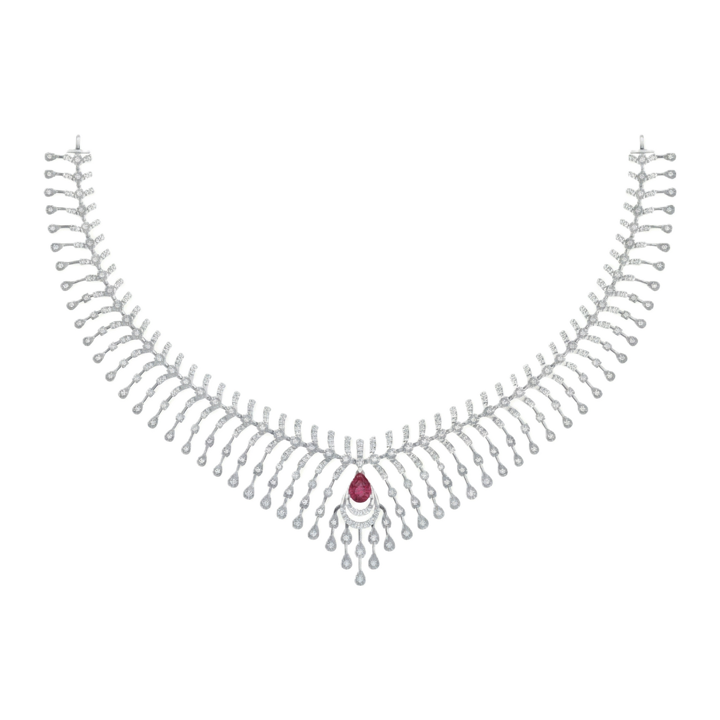 Gold & Diamond Gemstone Necklace Set KRC60164