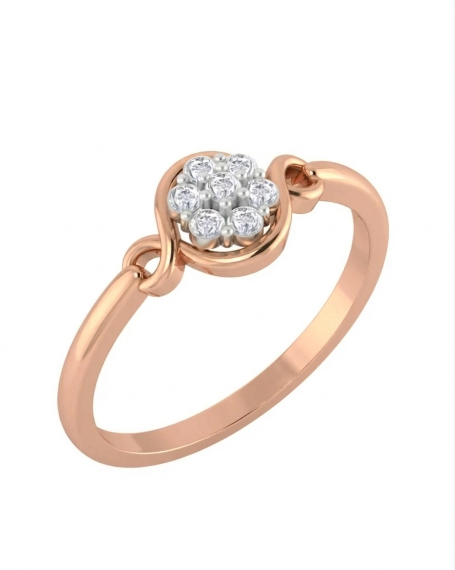 महिलाओं के लिए 18K गोल्ड और डायमंड बैंड रिंग KRE10513