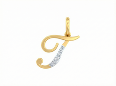 18K Gold & Diamond Initial Pendant KRK20091