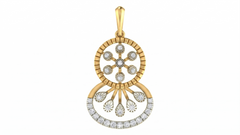 18K Gold & Diamond Floral Pendant Set KRA40020P