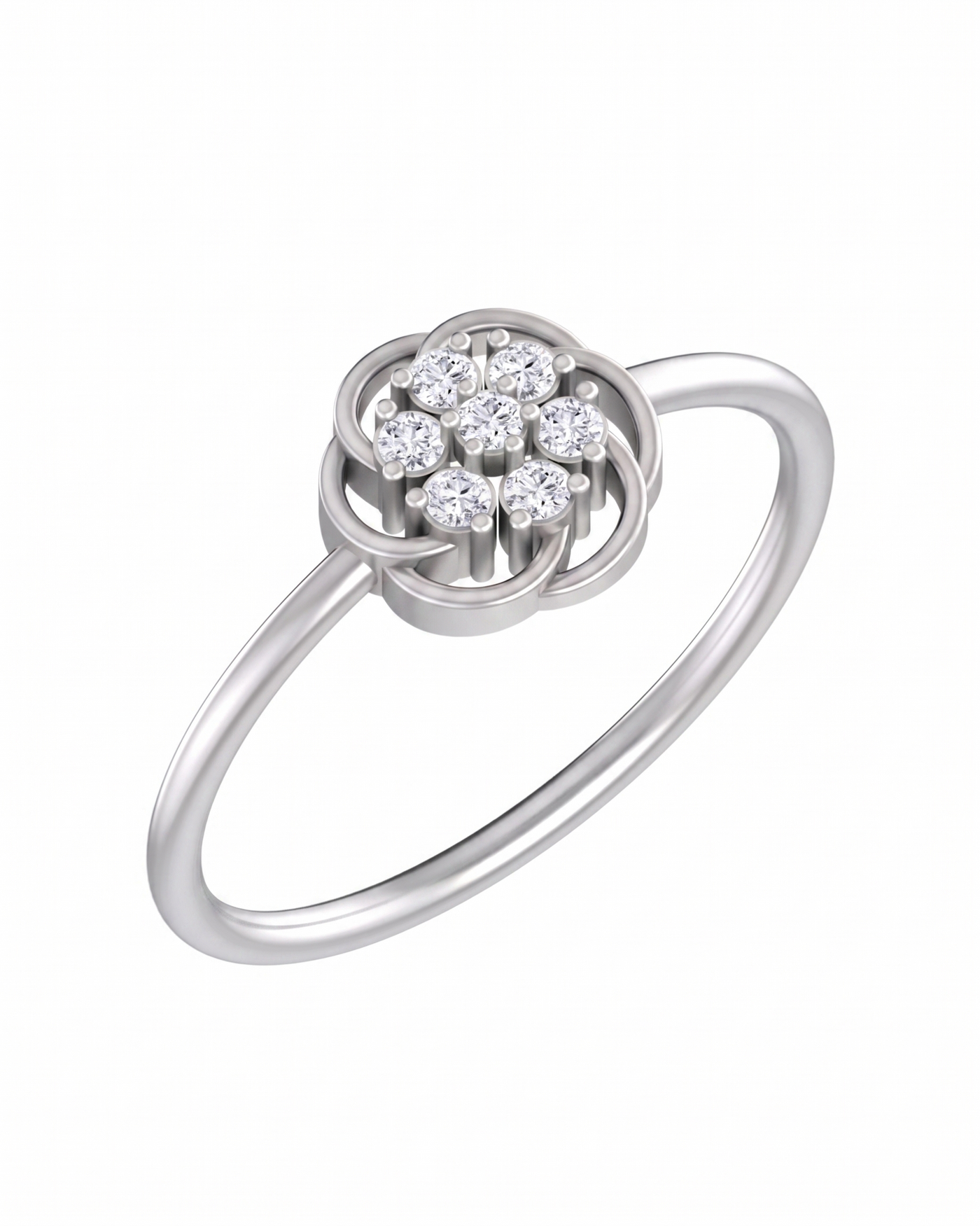 Gold & Diamond Floral Ring For Women KRB10264