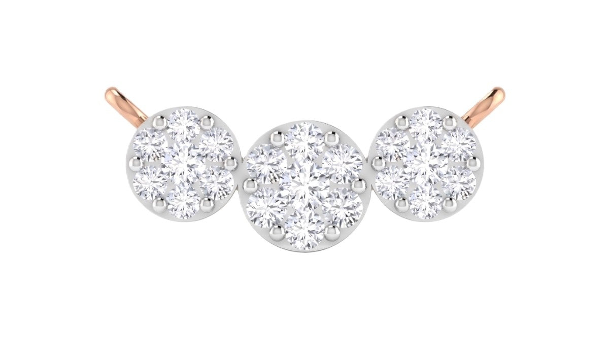 Rose gold & diamond round mangalsutra on white background